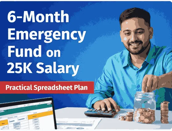6-Month Emergency Fund on 25K Salary – Practical Spreadsheet Plan