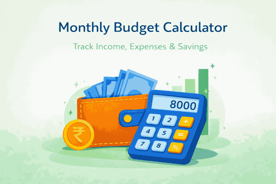monthly budget calculator india to track income expenses and savings