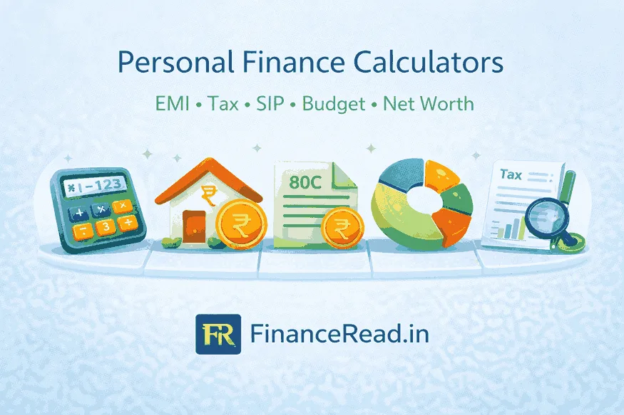 personal finance calculators hub page for emi tax sip budget emergency fund and net worth