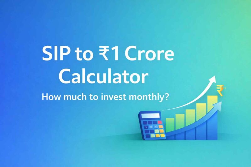 SIP to 1 crore calculator showing how much monthly SIP is needed to reach ₹1 crore