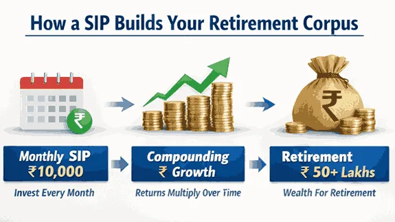 How SIP builds retirement corpus through monthly investment and compounding (2026)