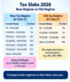 Old vs new tax regime 2026 comparison