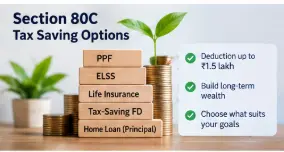 Section 80C tax saving options including PPF ELSS and EPF