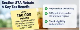 Section 87A income tax rebate for eligible taxpayers